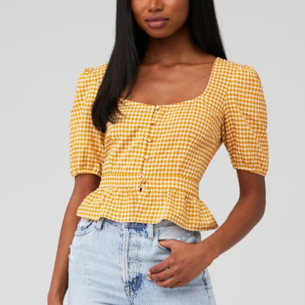 BB Dakota GINGHAM SEERSUCKER TOP / Medium